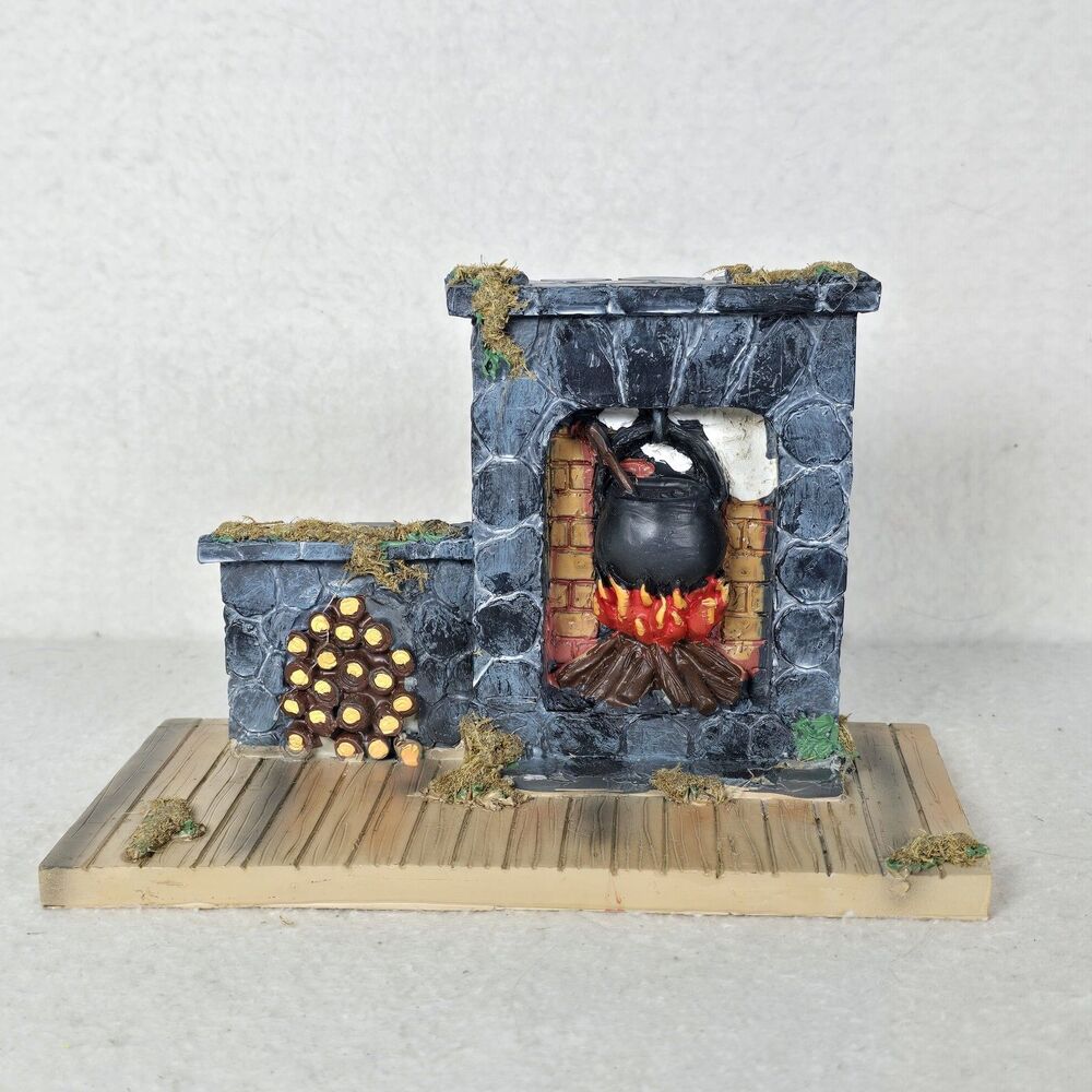Ashland Halloween Mini Resin Fireplace Figurine, Matte Stone Pattern 3D
